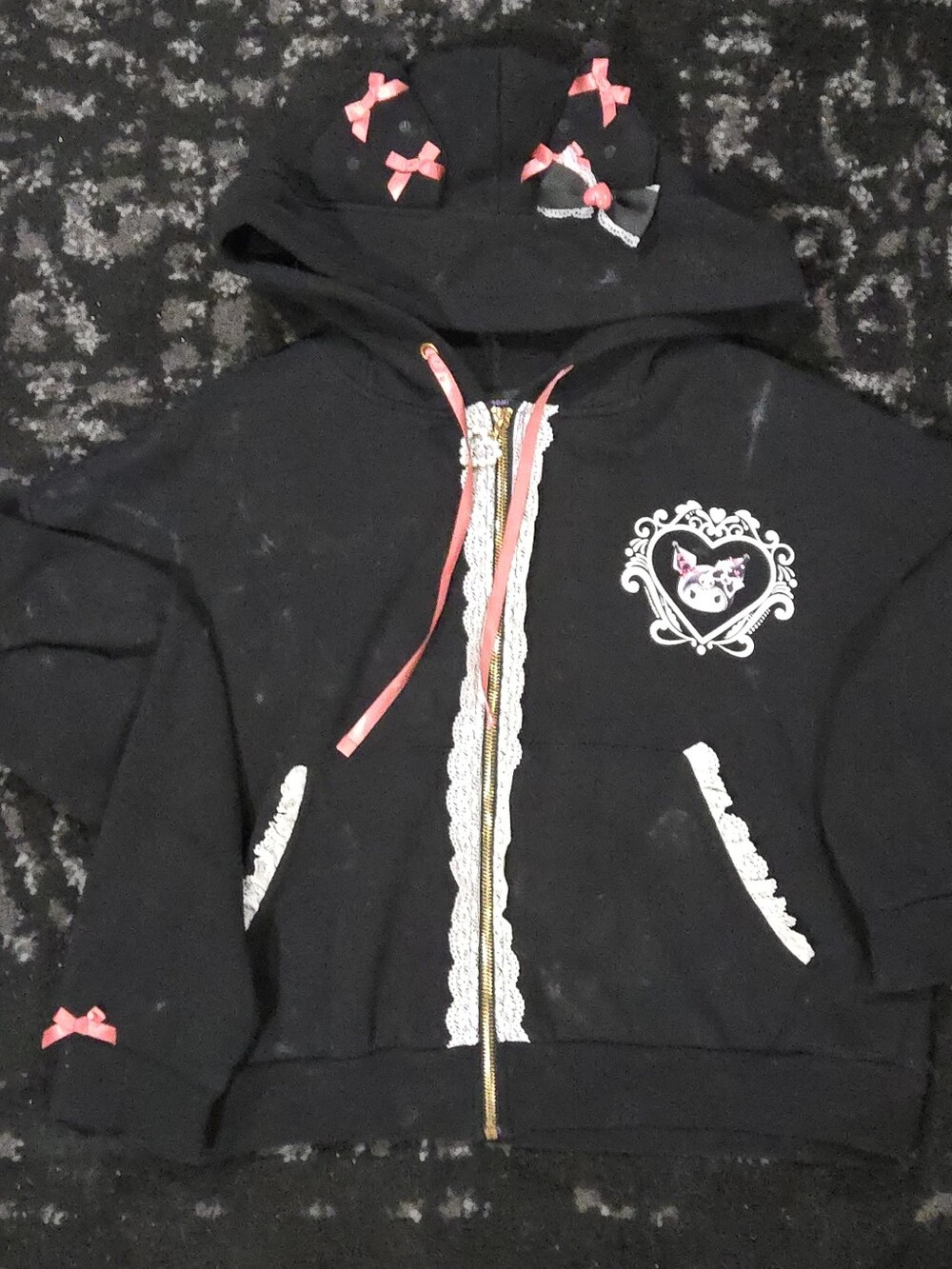 Kuromi Lolita Fashion Hot Topic Zip-Up Hoodie